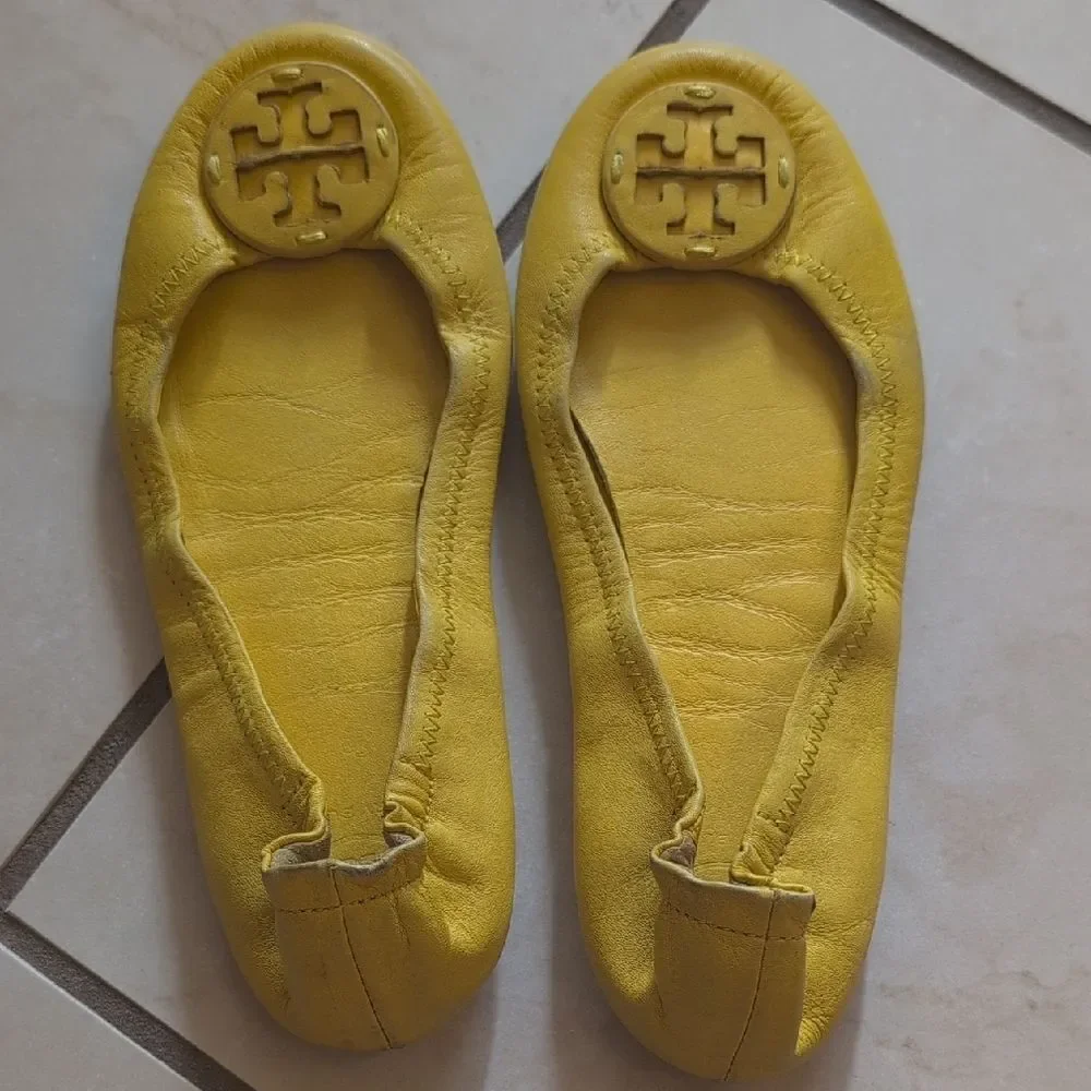 Tory Burch Yellow Ballet Flats Size 5